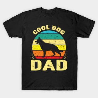 Retro Cool German Shepherd Dog Dad T-Shirt